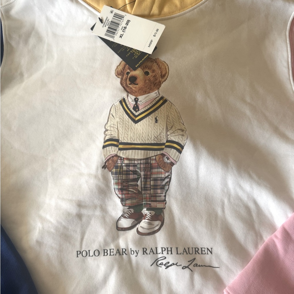 Polo by Ralph Lauren White Sweatshirt with Bear Graphic
